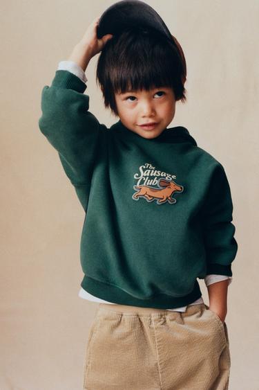 DACHSHUND HOODIE - Green by Zara