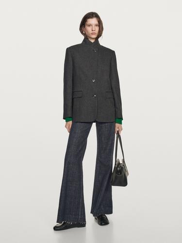 Blazer trois boutons laine - Gris de Zara - Image 0