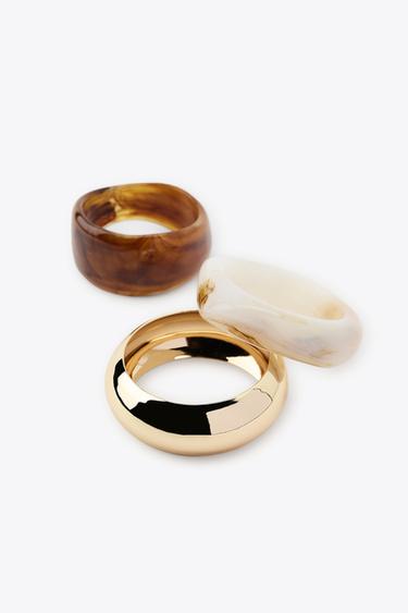 PACK OF 3 RIGID BRACELETS - Golden by Zara - Image 3