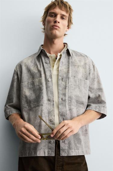 RELAXED FIT ABSTRACT PRINT SHIRT - Printed by Zara - Image 4