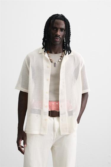 OPEN TEXTURED SHIRT - Ecru by Zara
