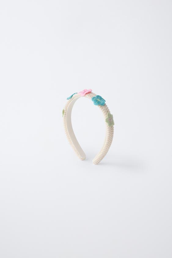 FLORAL CROCHET HEADBAND - Ecru by Zara - Image 0