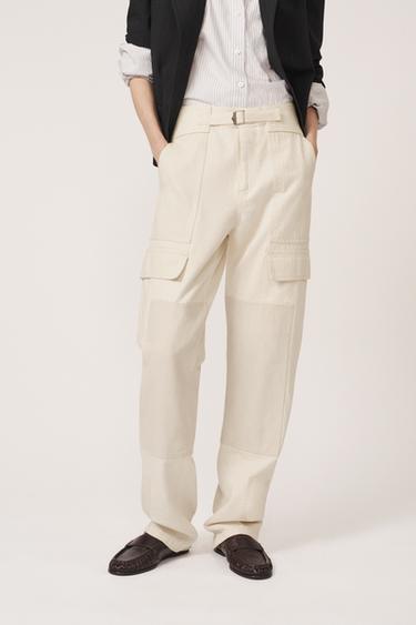 بنطلون PATCHWORK - THE ITEM ZARA WOMAN - خَام by Zara