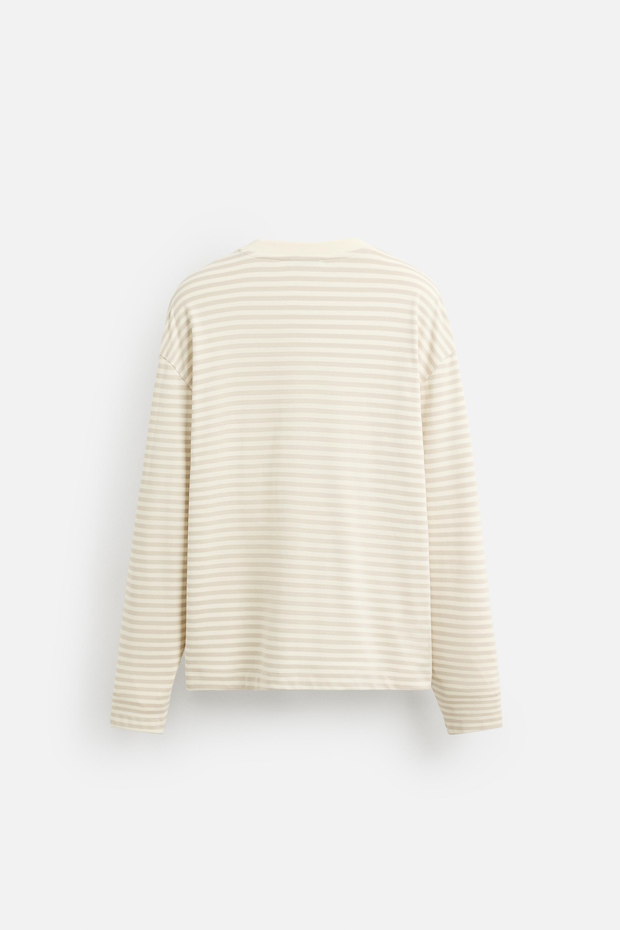 LIMITED EDITION STRIPED T-SHIRT - Ecru / Beige | ZARA United