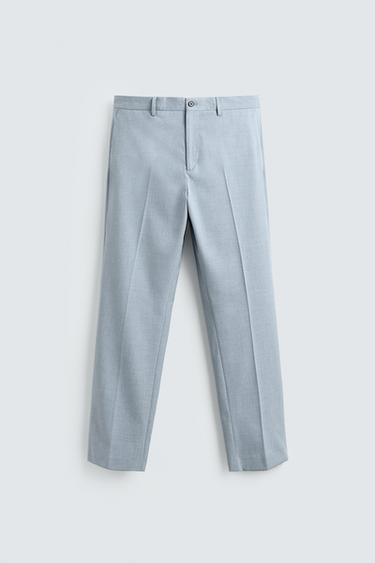 SLIM FIT SUIT TROUSERS - Sky blue by Zara