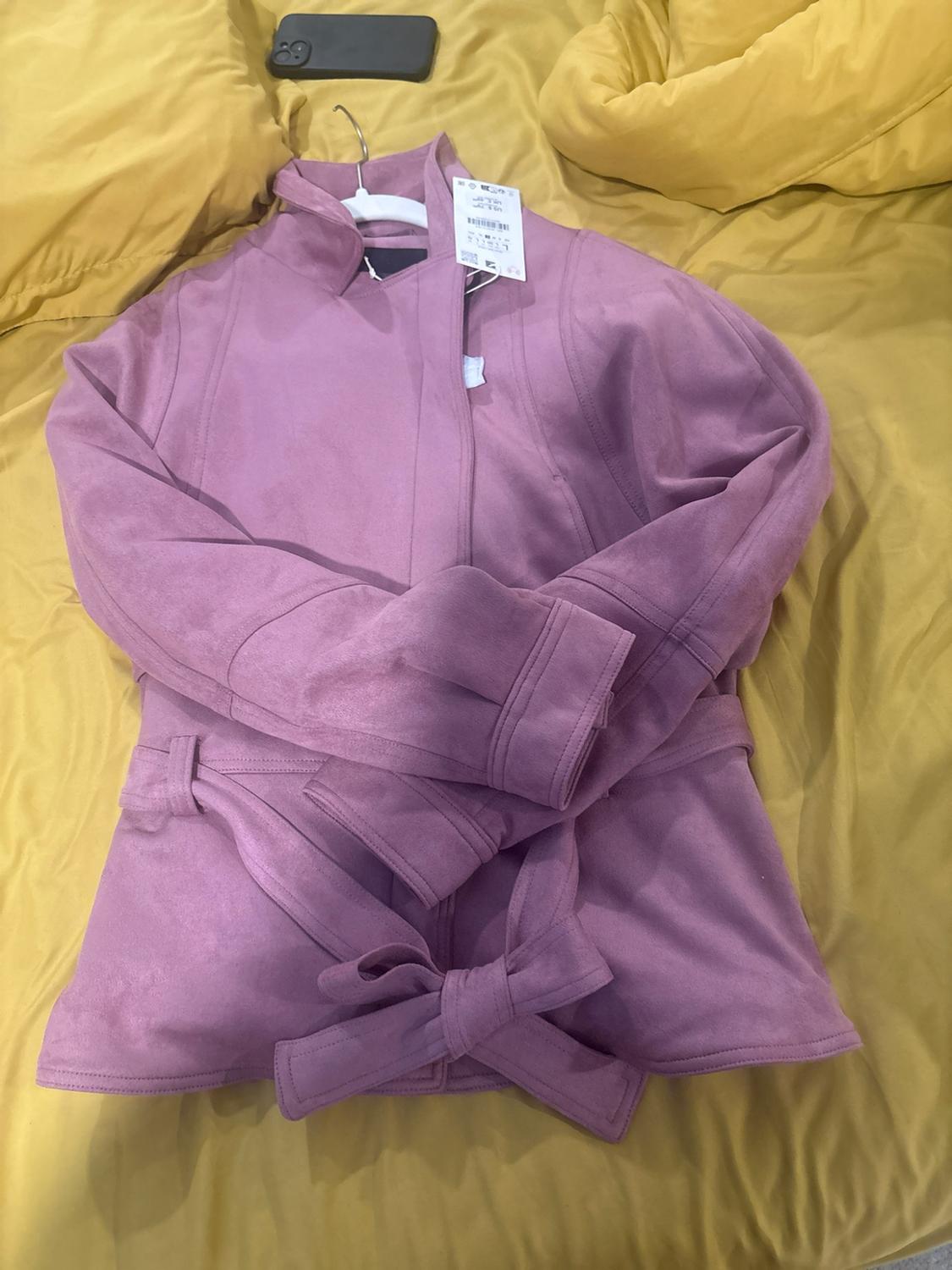 FAUX SUEDE BELTED JACKET - Image 3
