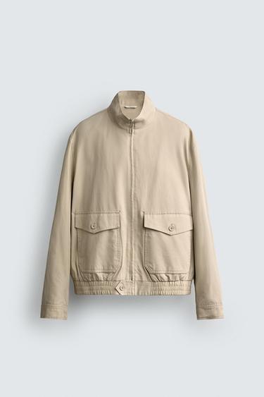 КУРТКА ИЗ ХЛОПКА И ЛИОЦЕЛЛА — ПЕСОЧНЫЙ от Zara