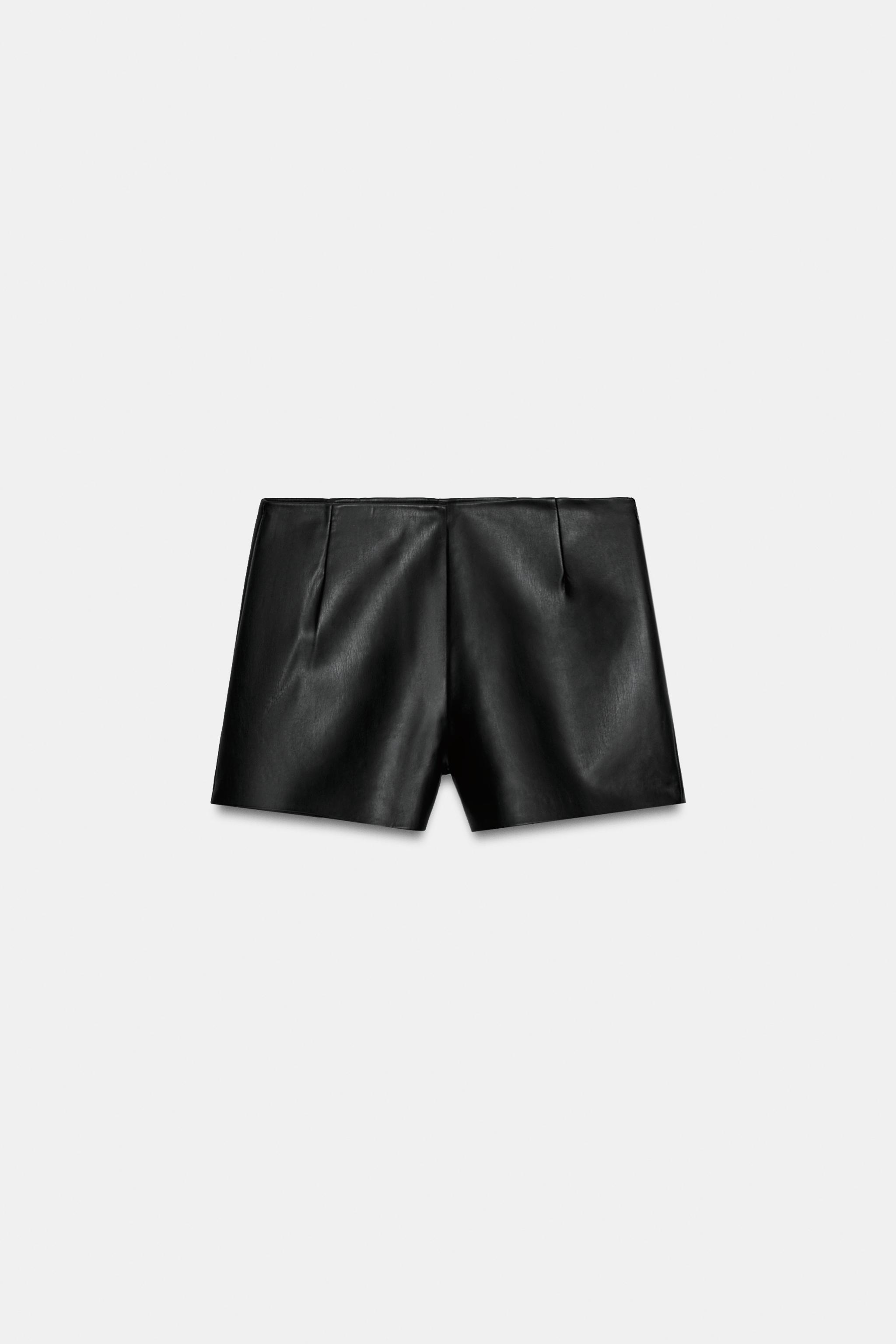 フェイクレザーショートパンツ - ブラック | ZARA Japan / 日本