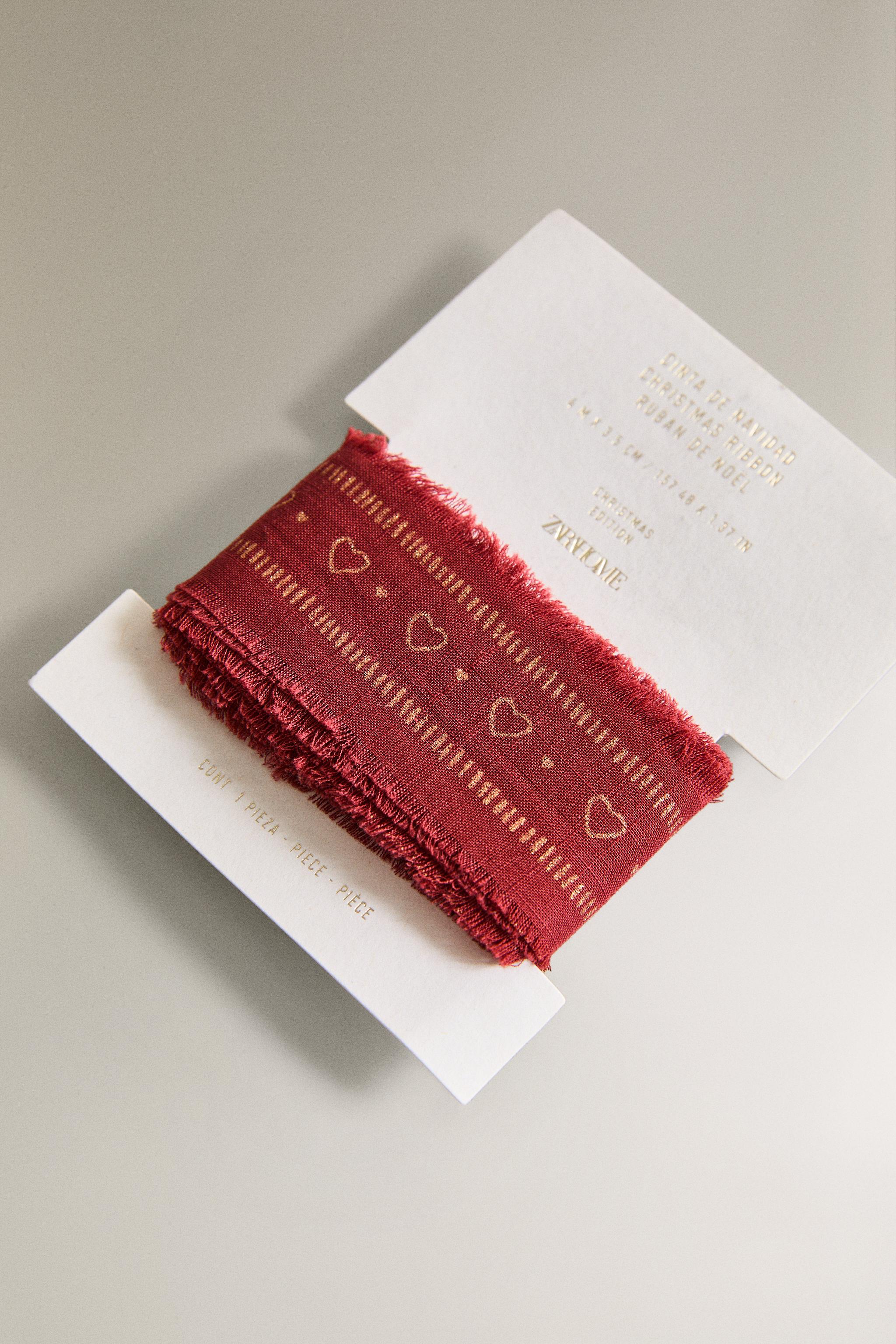 CHRISTMAS HEART FRINGE GIFT RIBBON