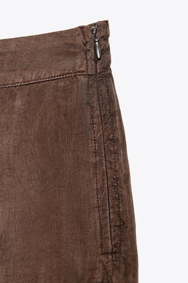 PANTALON DROIT FLUIDE - Chocolat de Zara - Image 6