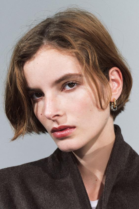 PENDIENTES ARO BRILLOS - Dorado de Zara - Imagen 0