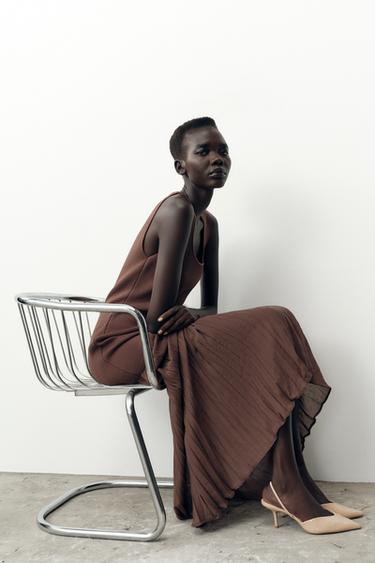 PATENT-EFFECT SLINGBACK SHOES - Beige by Zara