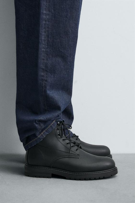 CHUNKY LACE-UP BOOTS - Black by Zara - Image 0