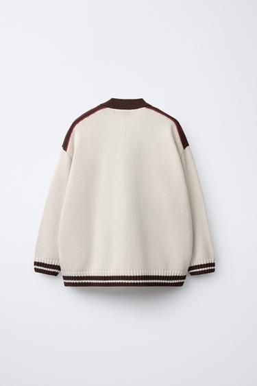 CARDIGAN WITH PATCHES - Ecru by Zara - Image 1