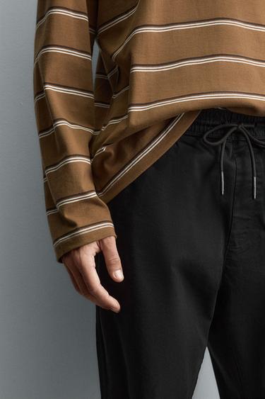 SLIM FIT JOGGER WAIST TROUSERS - Black by Zara - Image 4