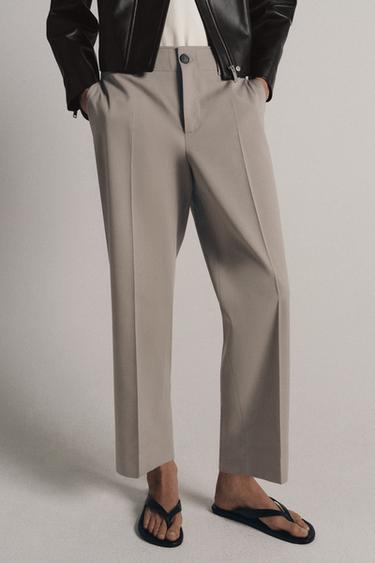 ZW COLLECTION CROPPED TROUSERS - Brown / Taupe by Zara