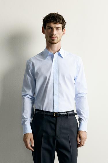 REGULAR FIT SHIRT - Sky blue by Zara