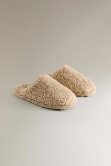FAUX SHEARLING SLIPPERS - Ecru White by Zara - Image 2