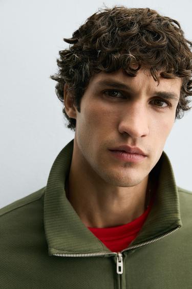 SWEAT LÉGER COL ZIPPÉ - Vert sauge de Zara - Image 5
