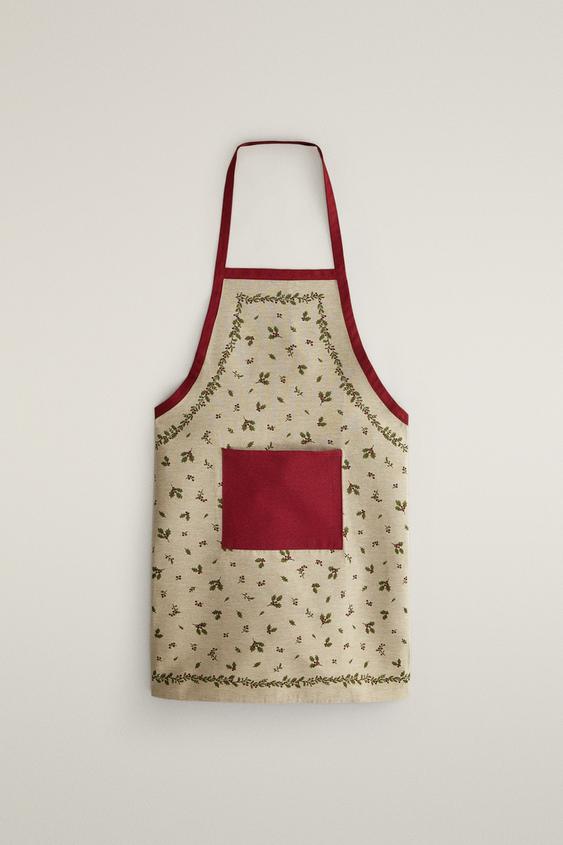 TABLIER JACQUARD COTON HOUX NOËL - Rouge de Zara - Image 0