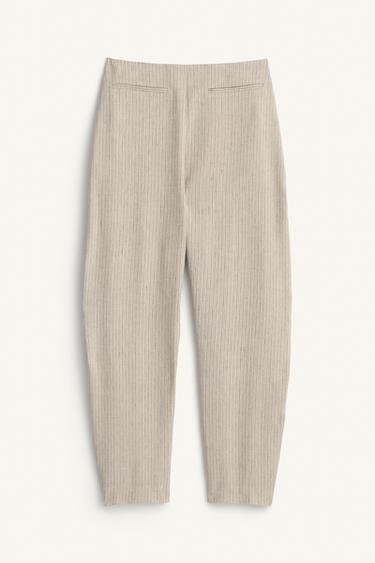 LIMITED EDITION STRIPED LINEN BLEND TROUSERS - striped by Zara - Image 6