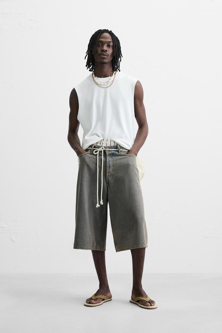 Spalla Larga Canotta Zara CANOTTA TANK IN MAGLIA Bianco ZARA