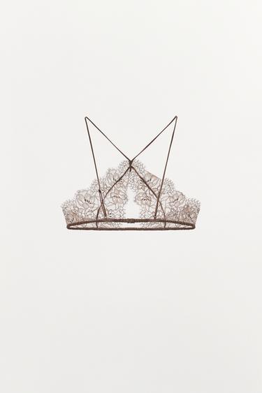 BRALETTE HALTER DENTELLE - Rose pastel de Zara - Image 4