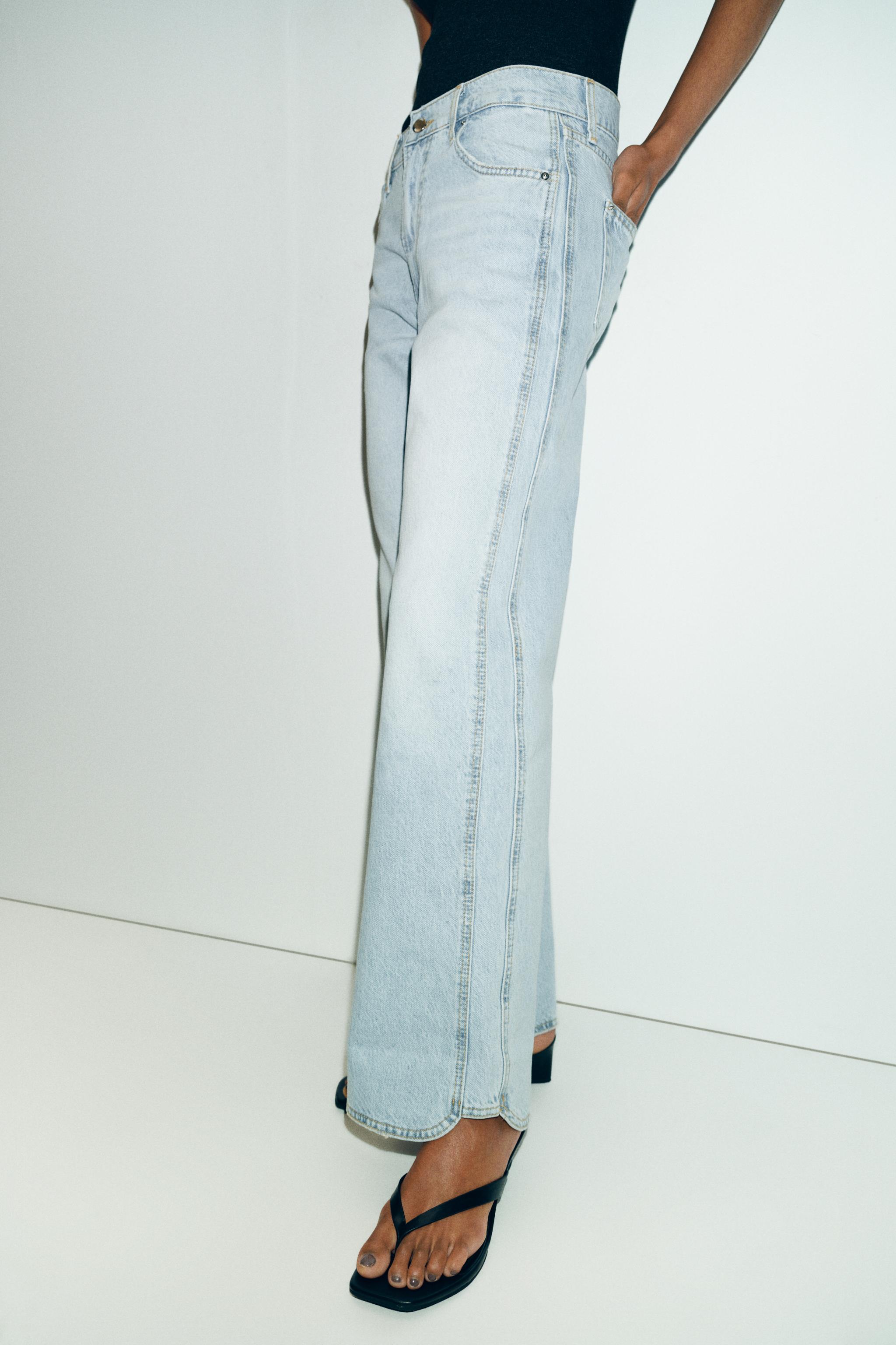 Z1975 LOW RISE STRAIGHT LEG JEANS WITH SEAM DETAIL - Light blue