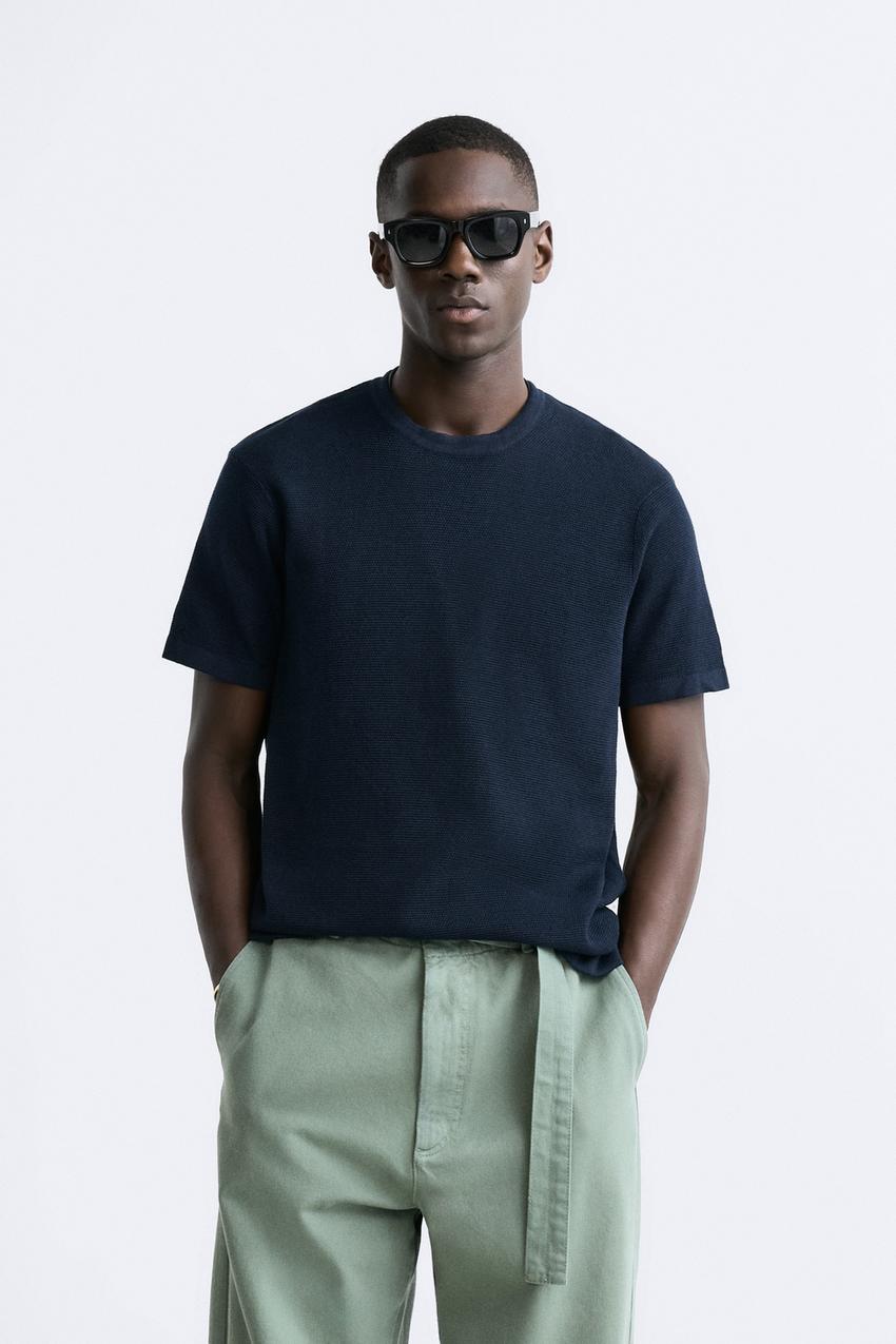 STRICK-T-SHIRT - Marineblau | ZARA Deutschland / Germany