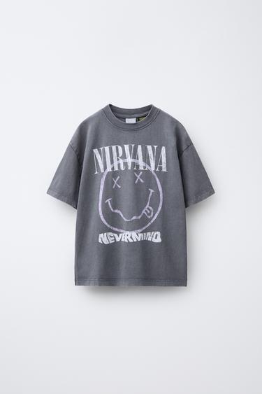 BLUZË ME STAMPIM NIRVANA ® - Gri nga Zara