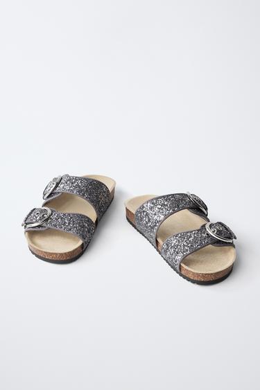 SANDALES À BOUCLES PAILLETTES - Argent de Zara - Image 2