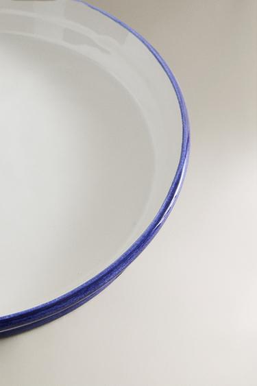 PLAT GRÈS BORD CONTRASTANT - Blanc / Bleu marine de Zara - Image 2