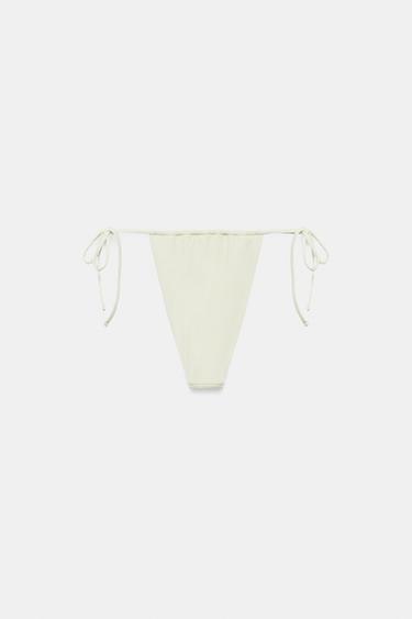 PLAIN BIKINI BOTTOMS WITH TIES - Ecru by Zara - Image 10