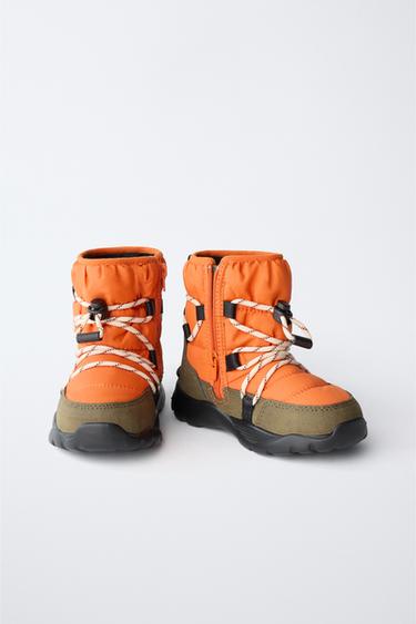 QUILTED WATER-REPELLENT SNOW BOOTS - Orange by Zara - Image 3
