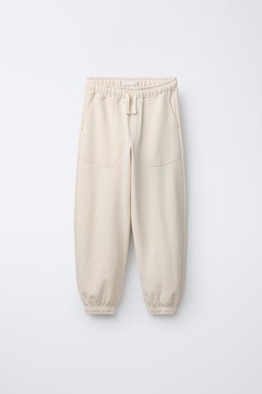 ШТАНИ BALLOON FIT З ФЛІСУ - Сіровато-бежевий колір Zara