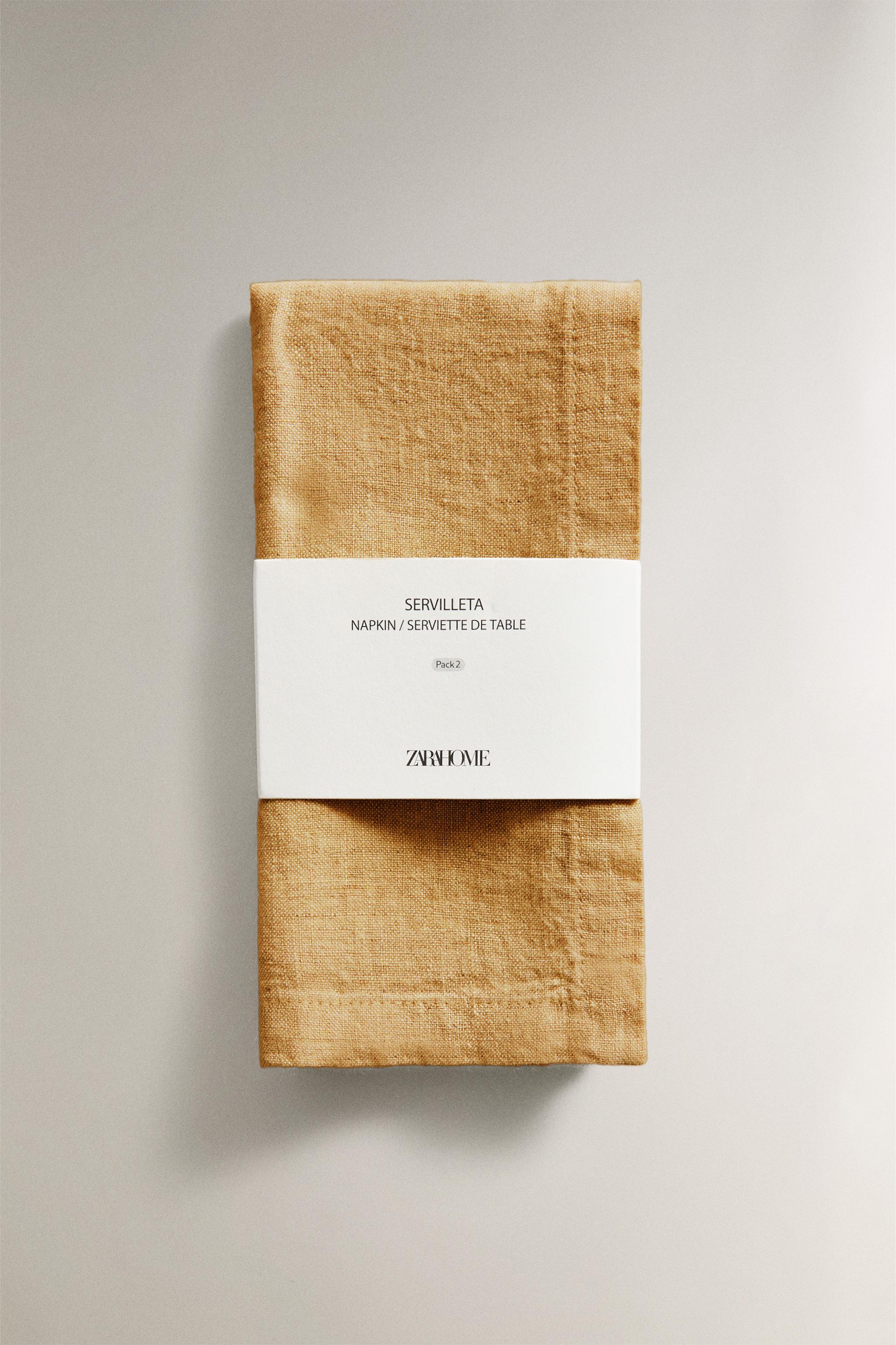 LOT DE SERVIETTES DE TABLE EN LIN DÉLAVÉ (LOT DE 2)