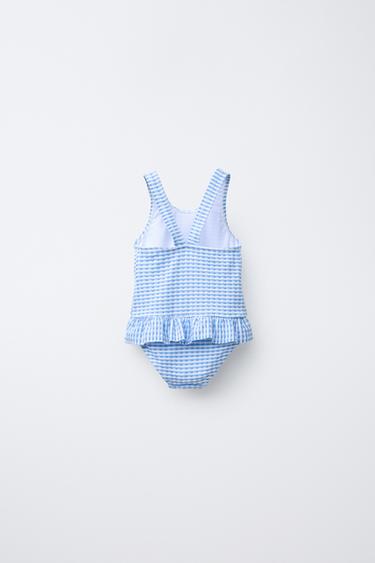 AGES 2-6/ GINGHAM SWIMSUIT - Blue by Zara - Image 1