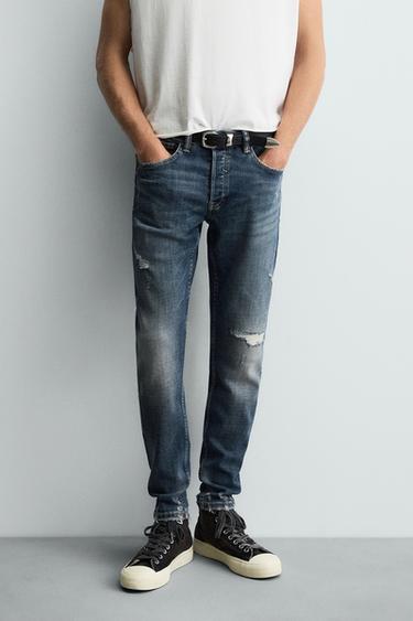 JEAN SKINNY DÉCHIRÉ - Bleu de Zara