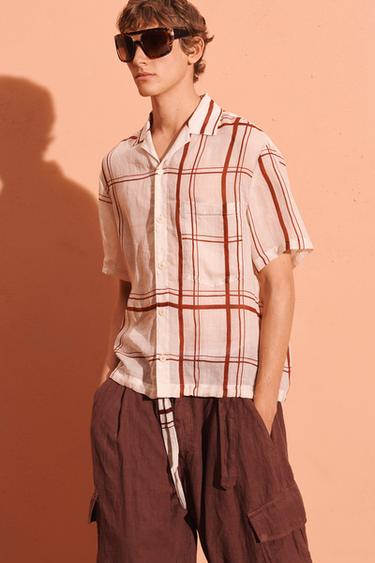 CHCKD SHRT - Ecru / Red by Zara - Image 1