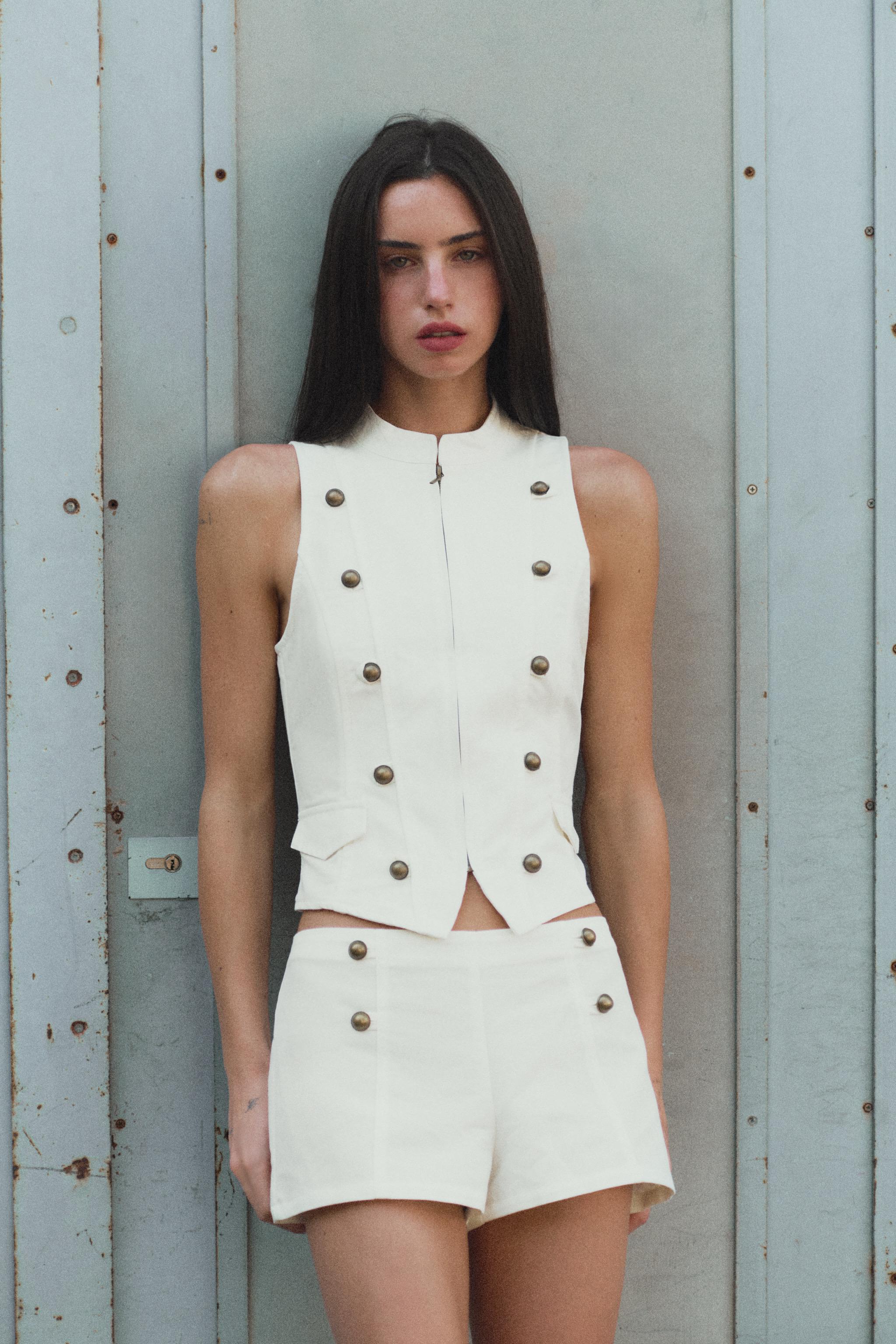 Женские топы Zara ZIP BUTTON TOP