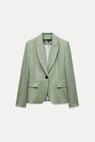 BLAZER RÚSTICA CON LINO - Khaki de Zara