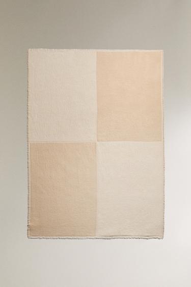 Zara COTTON BLANKET - Light beige - Image 0