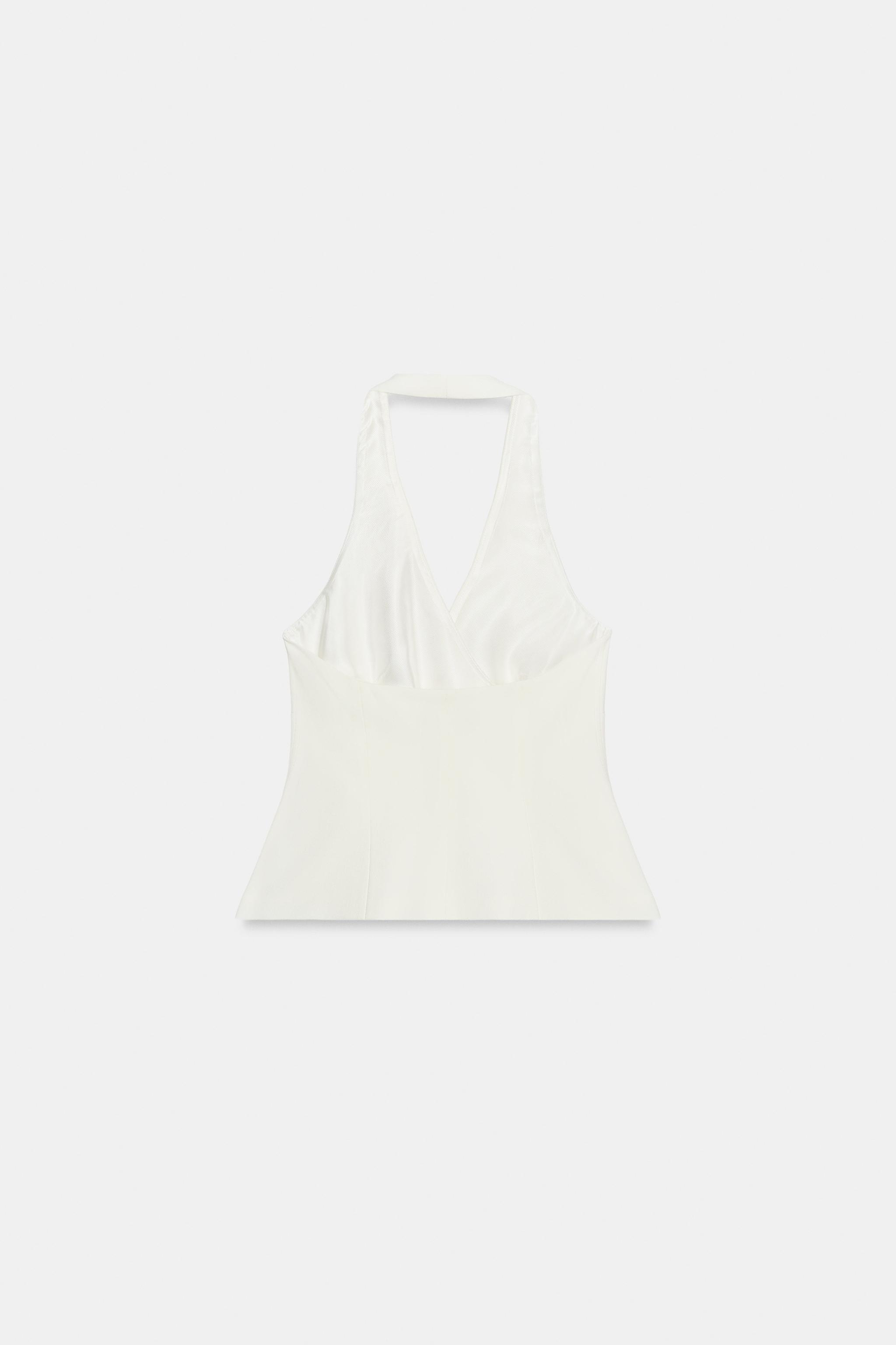 Женские жилеты Zara KNOTTED HALTER VEST — фото 7