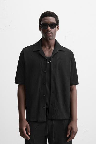 CHEMISE JACQUARD RAYURES - Noir de Zara - Image 1
