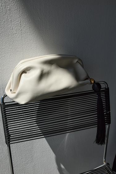LEATHER POUCH BAG - Creamy White by Zara