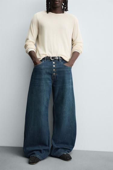 BALLOON FIT JEANS - Dark navy by Zara - Image 4