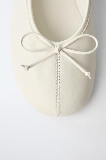 BALLERINES EN CUIR - Blanc de Zara - Image 5