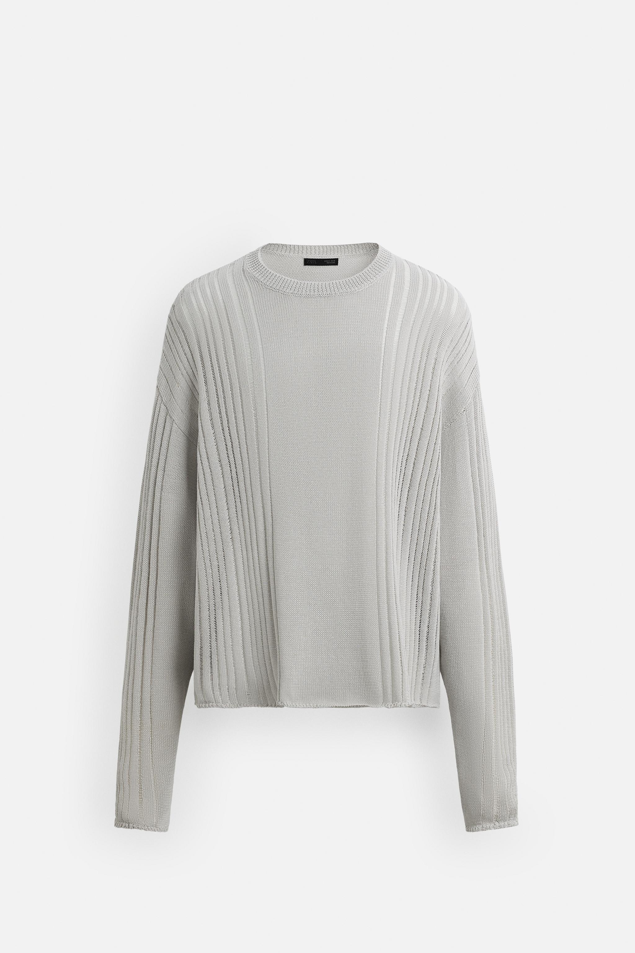 STRUCTURED OPENWORK SWEATER - Pearl gray | ZARA United States