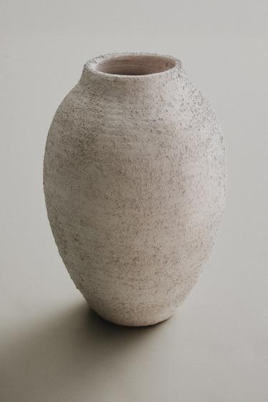 ROUGH-EFFECT CERAMIC VASE - Grey by Zara