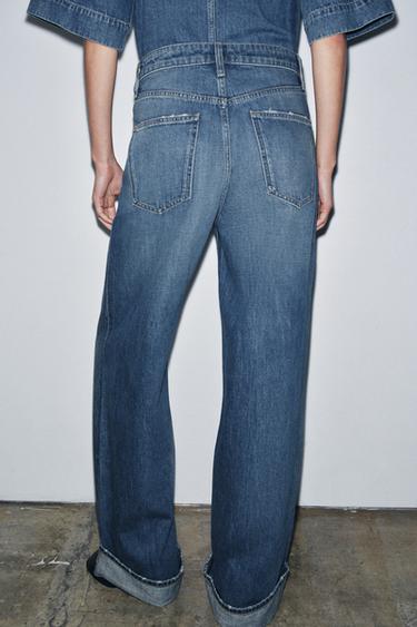 JEAN ZW COLLECTION BAS REVERS TAILLE MOYENNE - Bleu moyen de Zara - Image 2